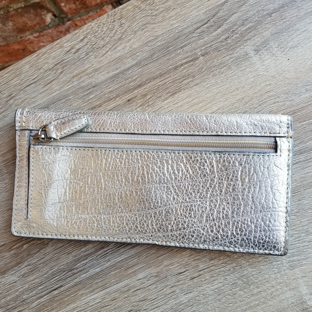 Coach Metallic Silver Women's Wallet - Picture 4 of 5
